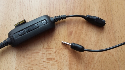 Jabra uc 750 spliced into with 3.5mm TRRS jack for smartphone use
